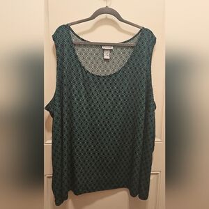 Catherines Avenue Green Diamond Pattern Dress Tank Top